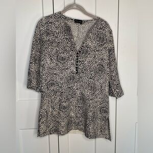 Rena Lange 100% Silk V Neck Tunic Blouse Women’s Size 6